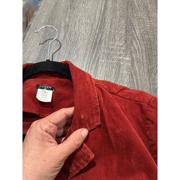 J Crew Burnt Orange Cotton Corduroy Leather Buttons Blazer Women's - Picture 9 of 13